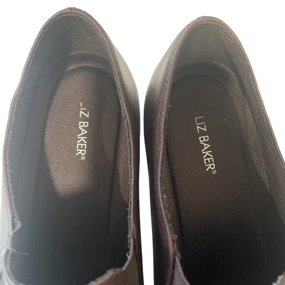 Liz Baker Brown Leather Ankle Shoes 9M Comfort Classic Practical Chic‎ Business - Picture 2 of 7
